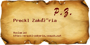 Preckl Zakária névjegykártya